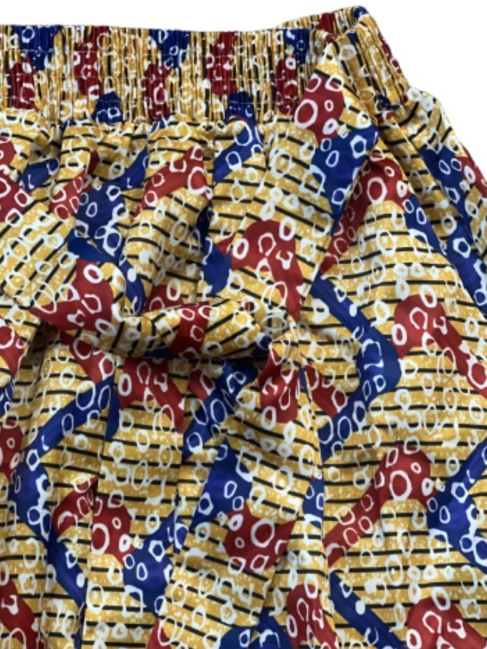 Festival Ready Patterned Maxi Skirt with Pockets - Navy, Yellow & Red - Picture 3 of 6
